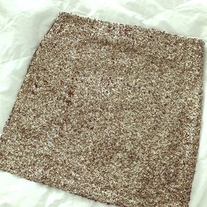 Stretchy coarse gold sequence mini skirt